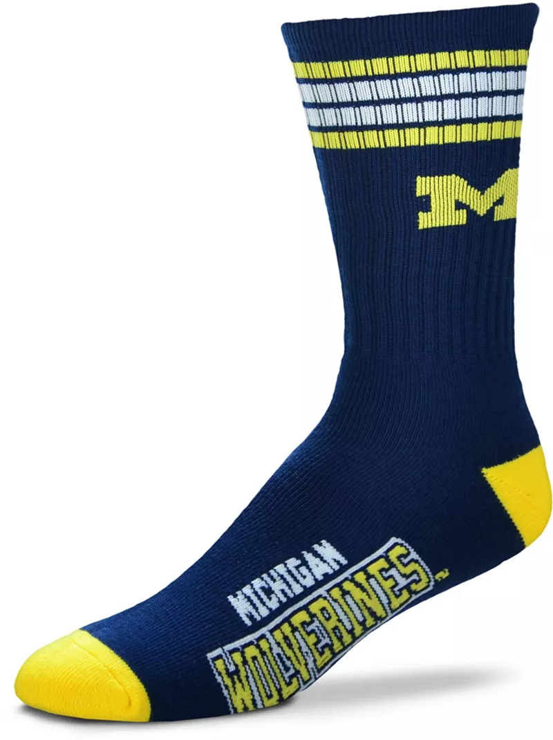 

Носки Crew с 4 полосками для босых ног Michigan Wolverines For Bare Feet