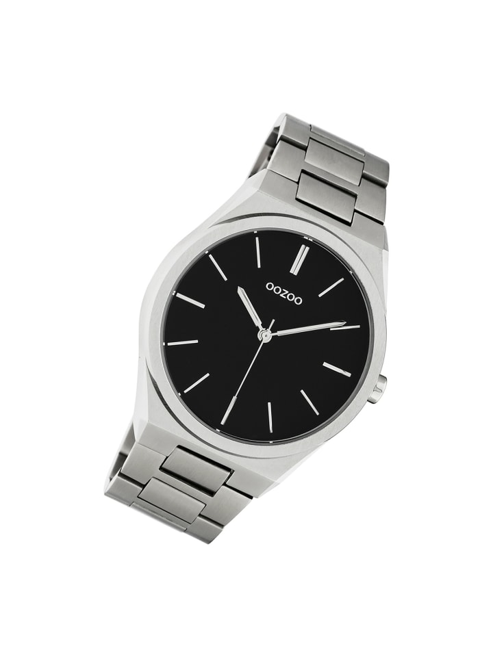 

Аналоговые наручные часы Oozoo Timepieces, серебристые, большие (примерно 40 мм)