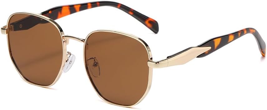 

Солнцезащитные очки для уличной фотографии для женщин, металлическая модная оправа с защитой от УФ-излучения, ретро-стиль, круглая оправа, модные, персонализированные, для автомобиля HYYZZC, Brown