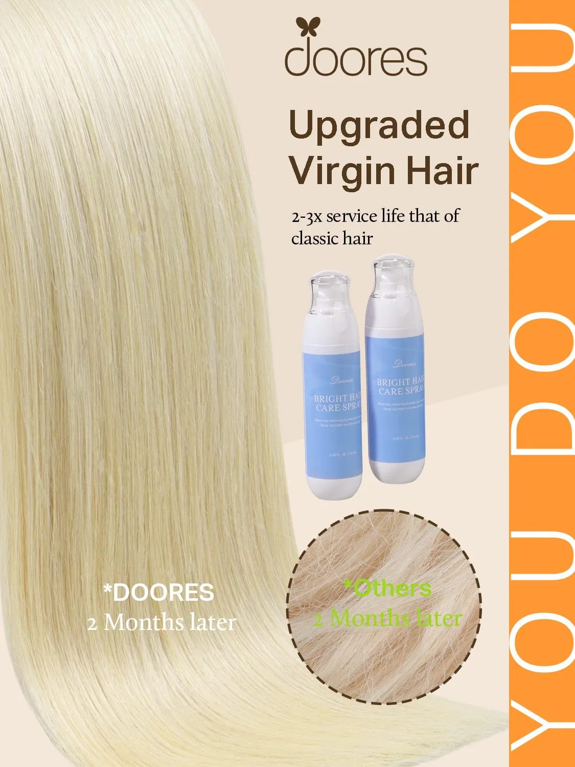 Накладные волосы Remy на лентах «DOORES», 40 см, 50 г, 20 шт. Doores — фото 2