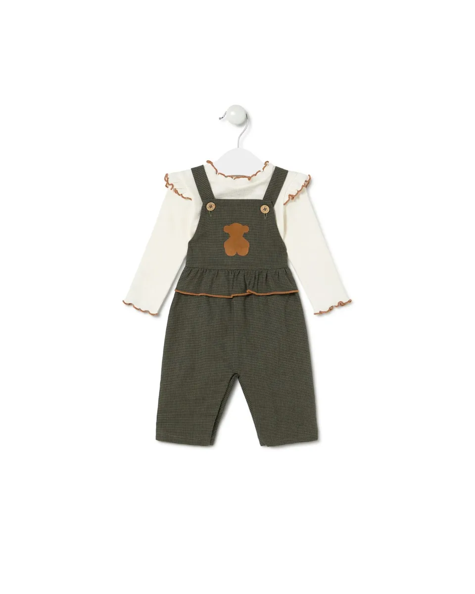 

Набор для малыша футболка и комбинезон в клетку Tous, темно-зеленый