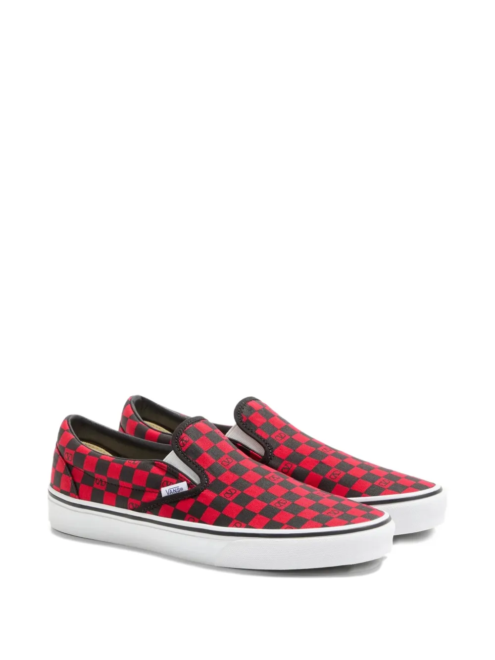 Кеды в клетку от Valentino Vans, красный — фото 2