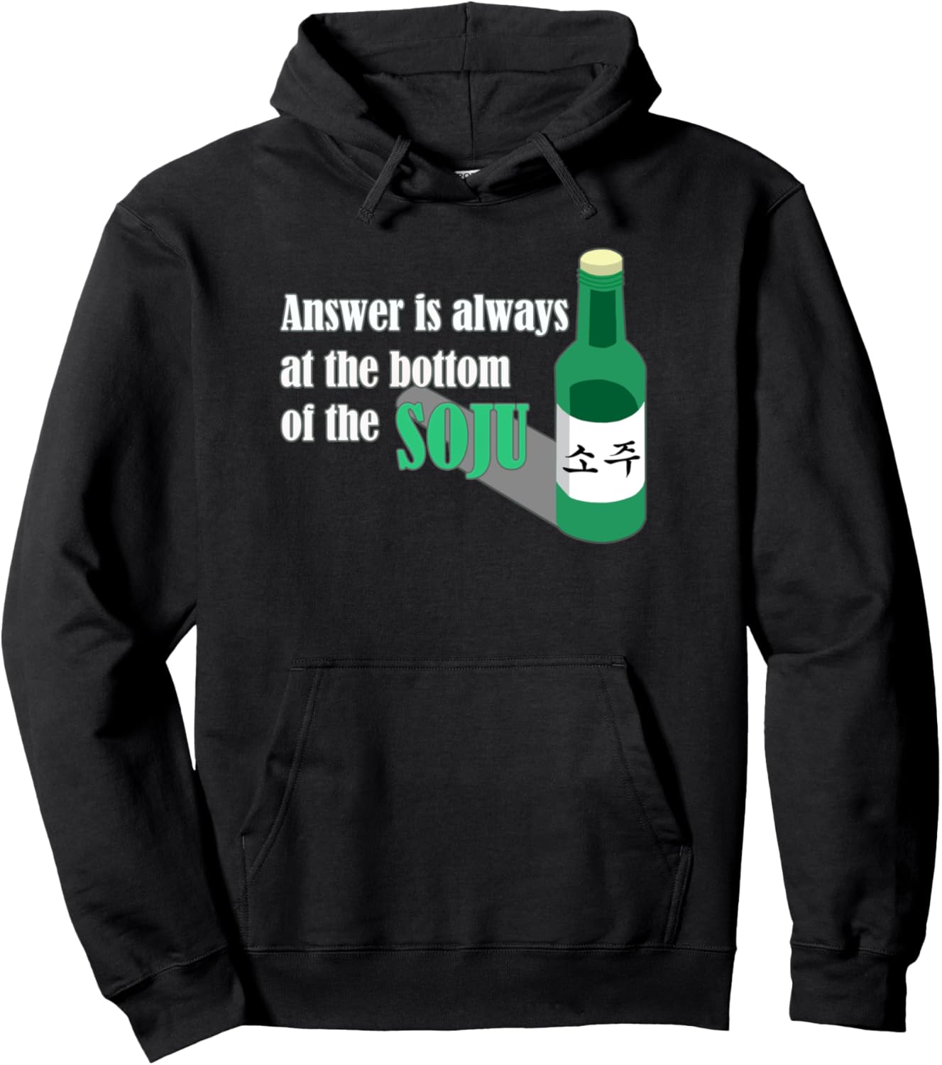 

Приятная корейская выпивка. Толстовка с надписью «Ответ всегда на дне соджу» Hangukin Design, черный