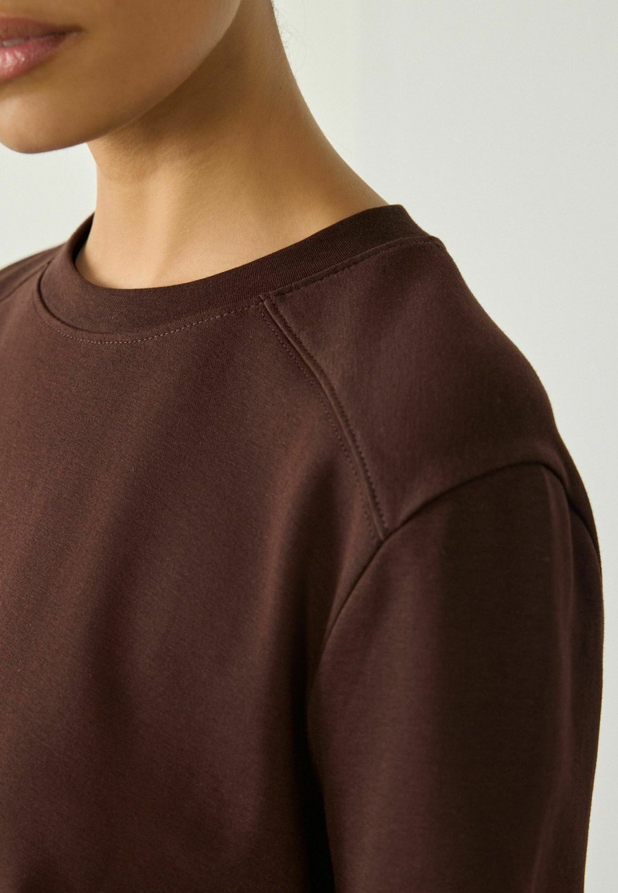Топ Next LONG SLEEVE HEAVYWEIGHT GRAPHIC REGULAR FIT, Chocolate Brown/Brown — фото 3
