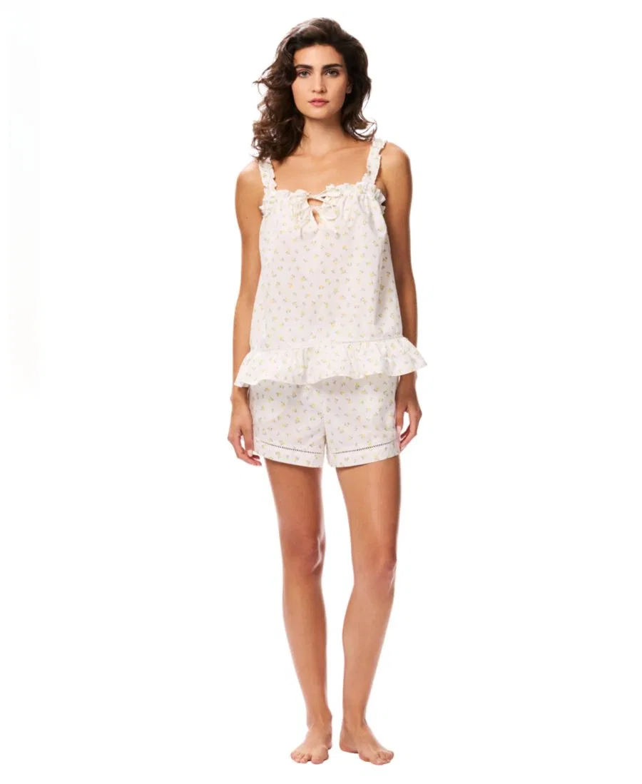Женский комплект из топа из поплина и шорт на резинке, 2 предмета GAP, Lemon Floral