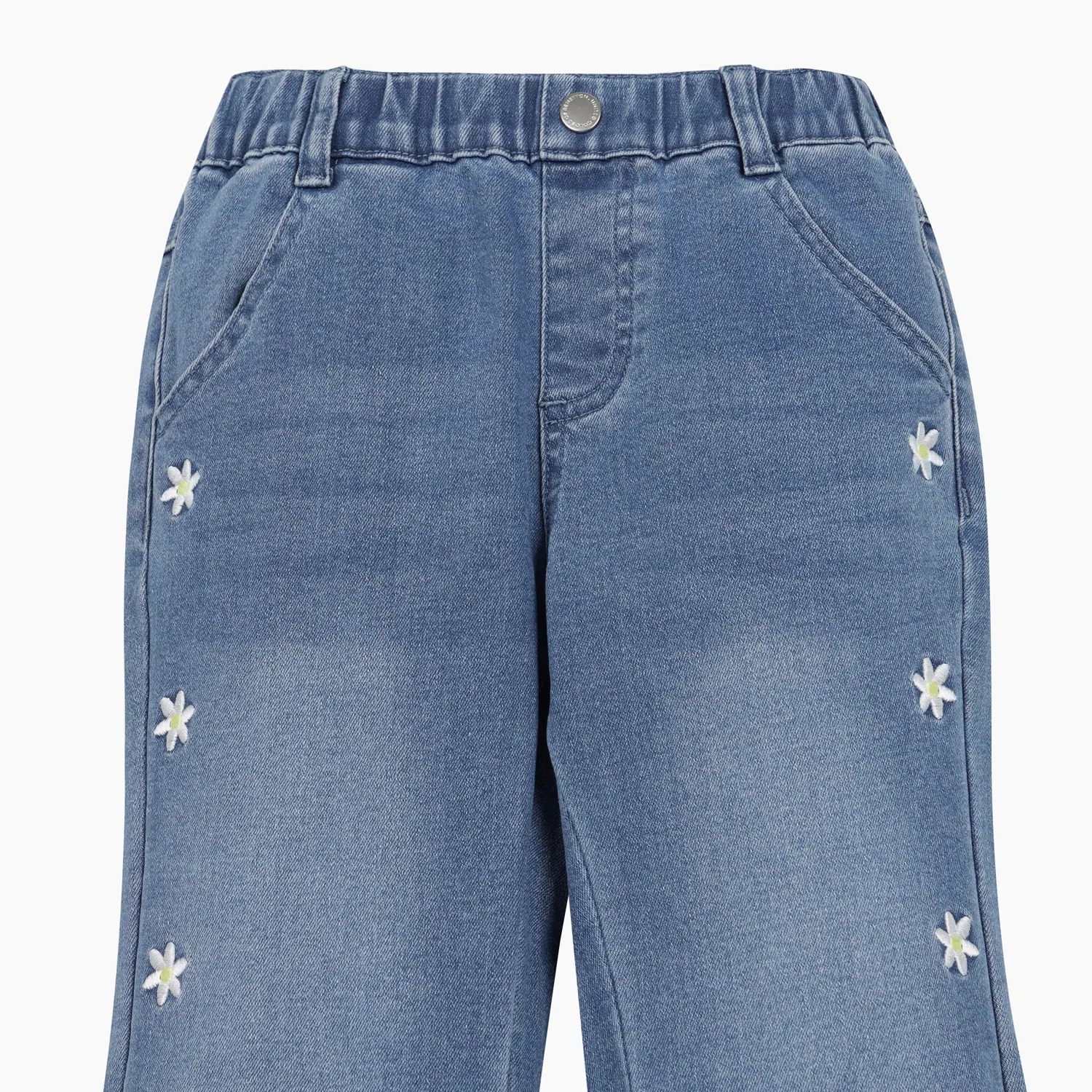 Детские джинсы Benetton Kids клеш Daisy, синие — фото 3