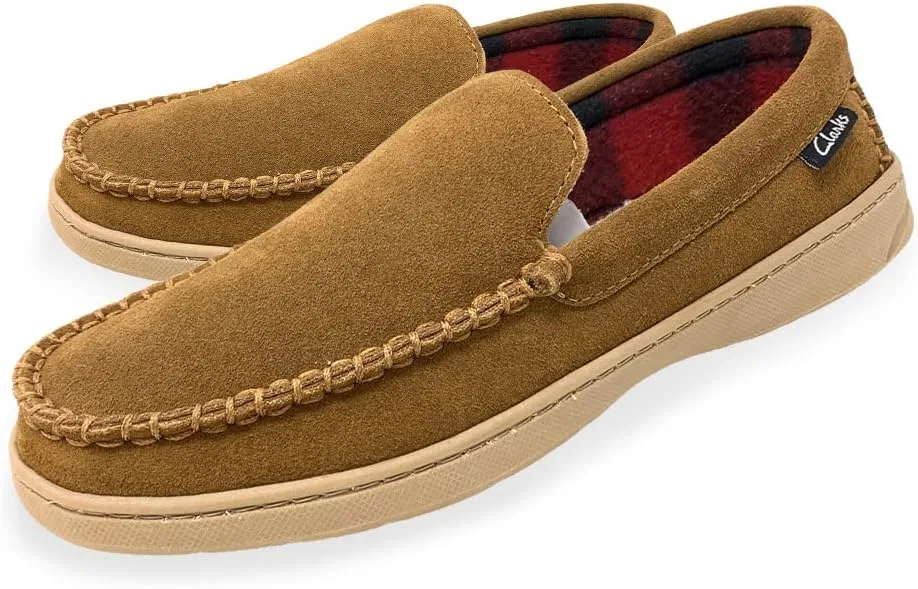 Тапочки мокасины Clarks, светло-коричневые
