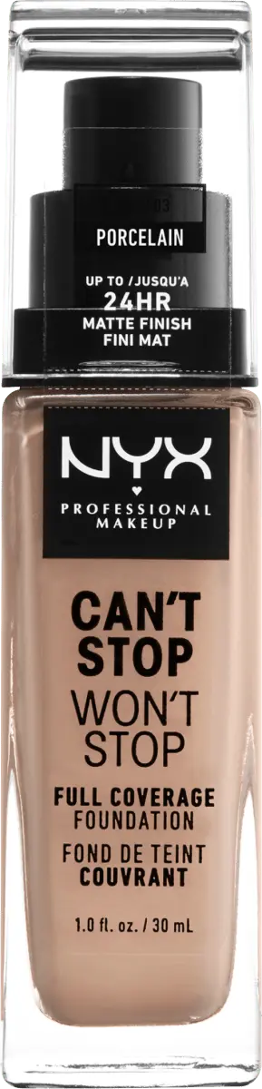 

Тональный крем Can't Stop Won't Stop 24-Hour Porcelain 03 30мл NYX PROFESSIONAL MAKEUP