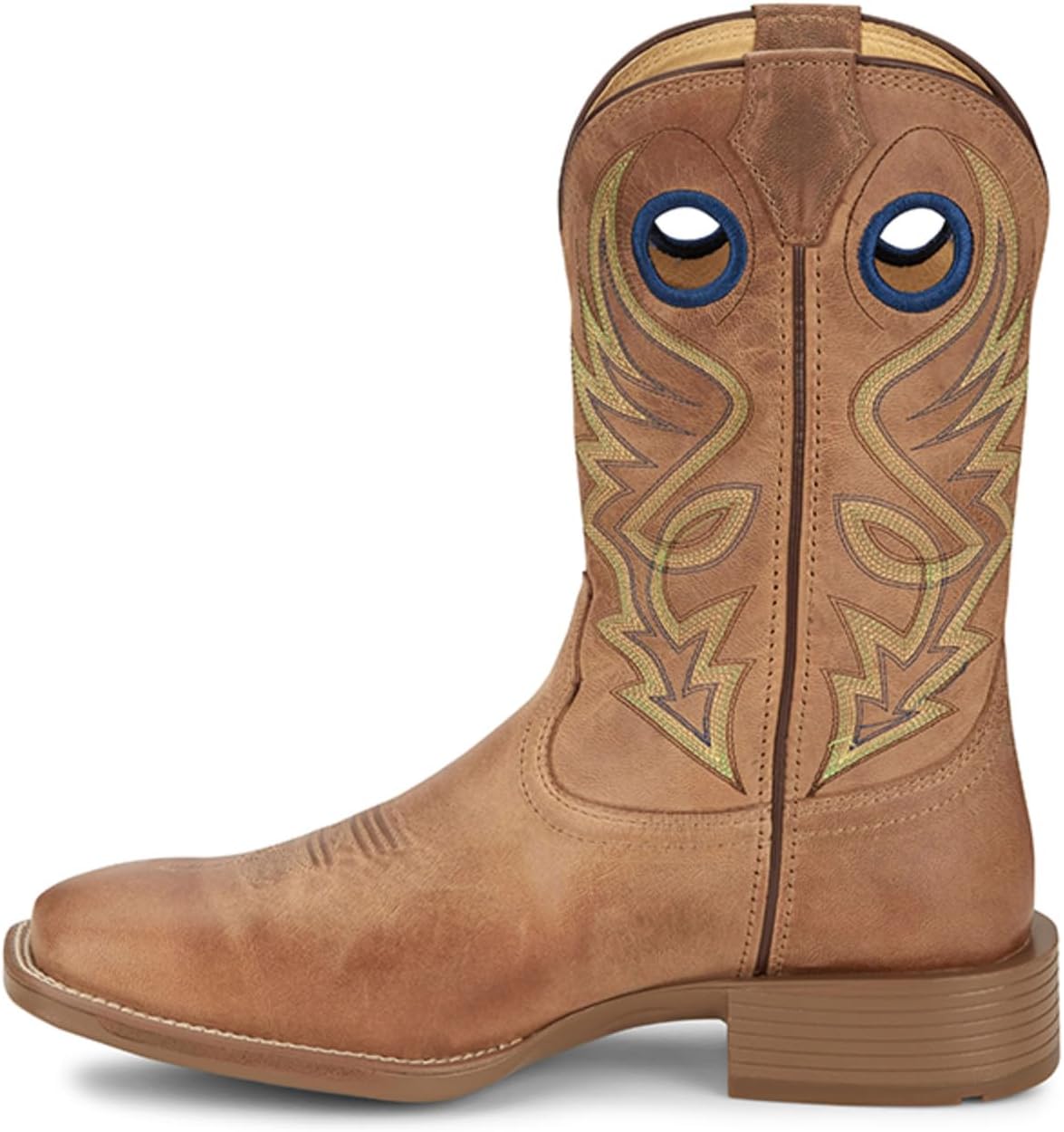 Мужские повседневные сапоги Justin Boots Pickett с квадратным носком, 28 см, средняя голень - коричневые — фото 3