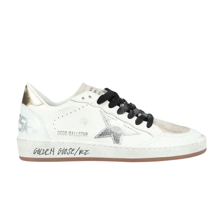 Кроссовки Golden Goose Wmns Ball Star White Silver Gold, белый