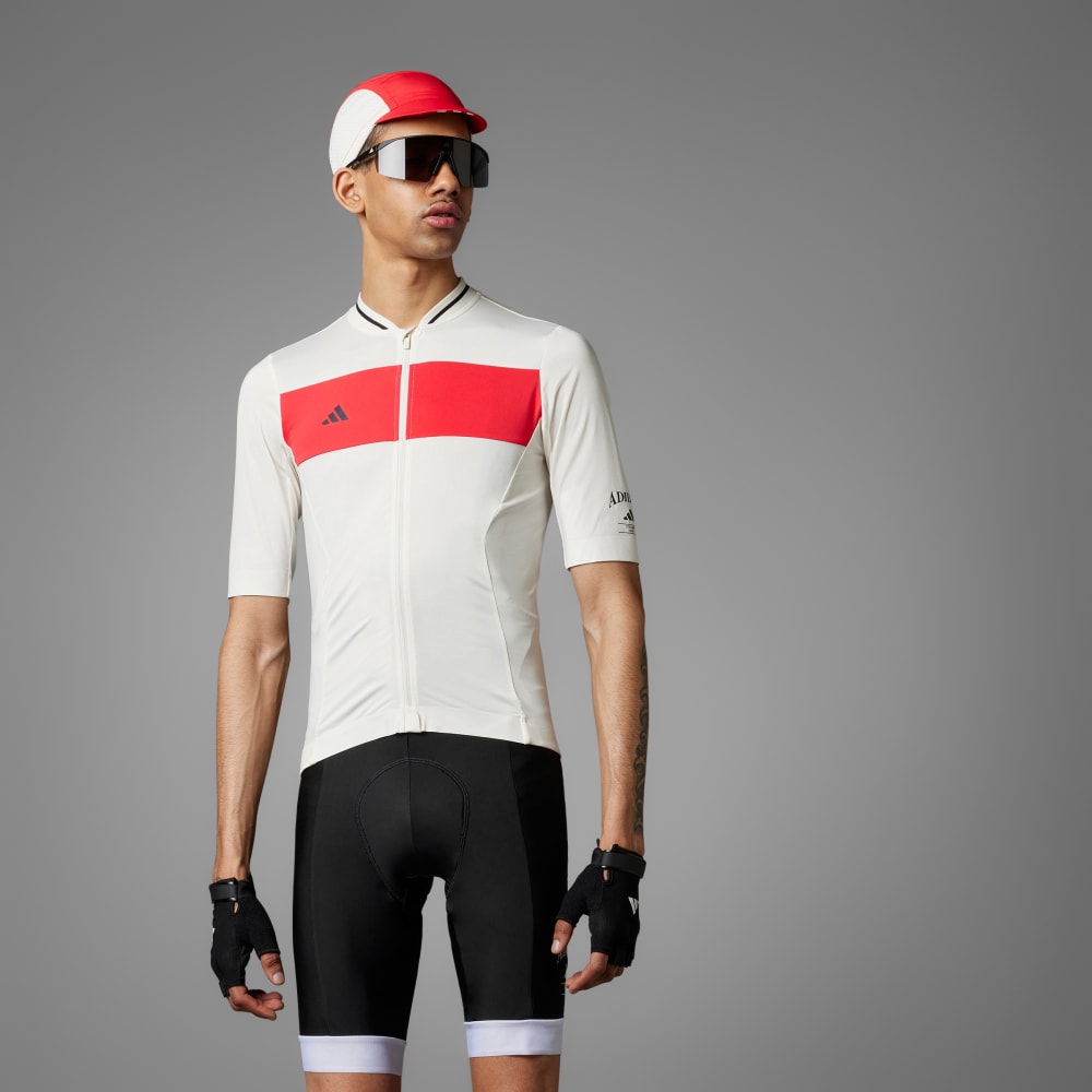 

Джерси Adidas Heritage Tempo 3-Stripes Cycling Jersey, цвет Chalk White/Pure Ruby