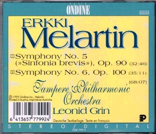 

CD диск Tampere Philharmonic Orchestra / Grin: Symphonies 5 & 6