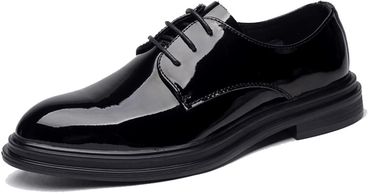 

Мужские модные лакированные туфли KYOESCAI: классические оксфорды, деловые туфли, туфли-дерби на шнуровке, черный