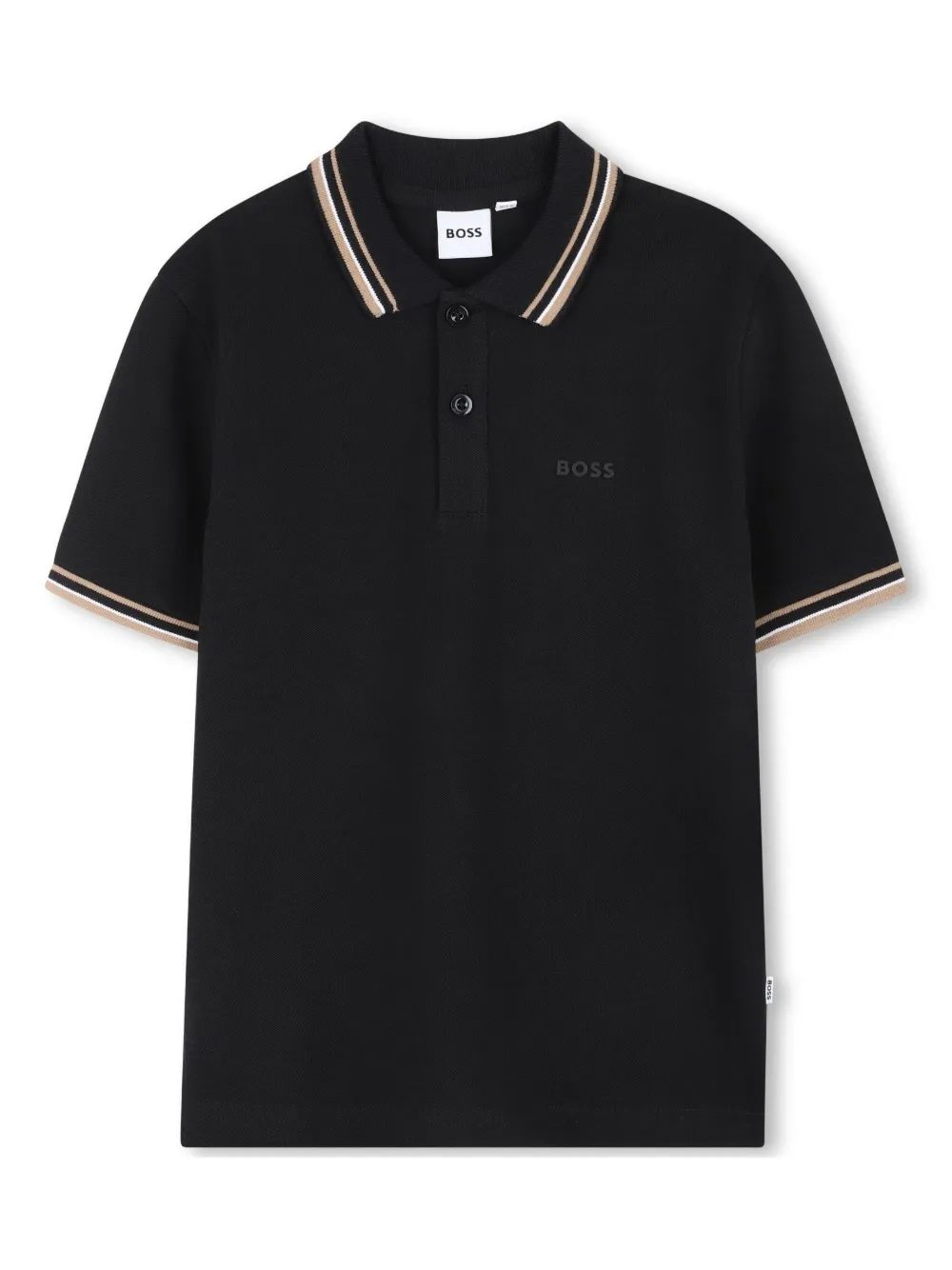 

Рубашка поло с логотипом BOSS Kidswear, черный