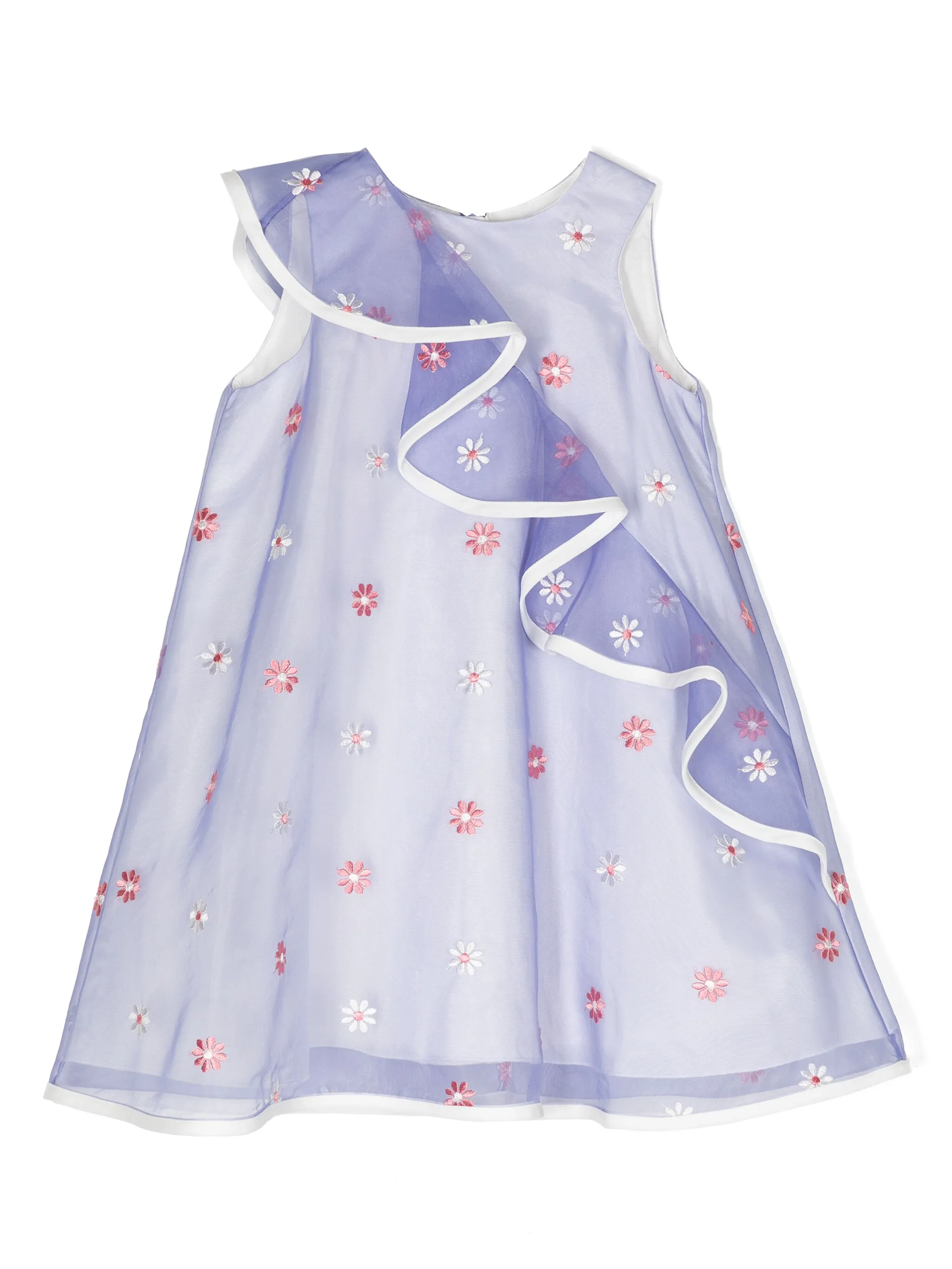 

Платье миди с оборками и цветочной вышивкой Hucklebones London, фиолетовый