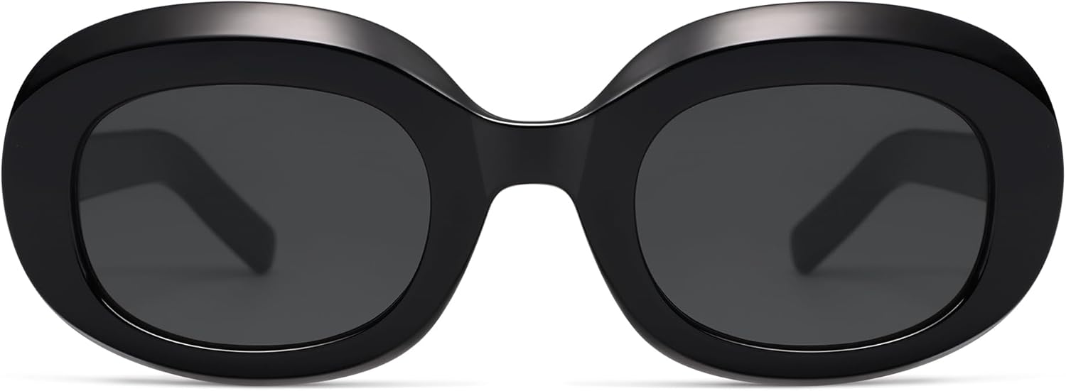 

Ретро овальные солнцезащитные очки для женщин и мужчин в стиле 90-х, массивная шестиугольная оправа, защита от УФ-излучения UV400, винтажные очки унисекс AP3712N Appassal, C01 Black/Grey