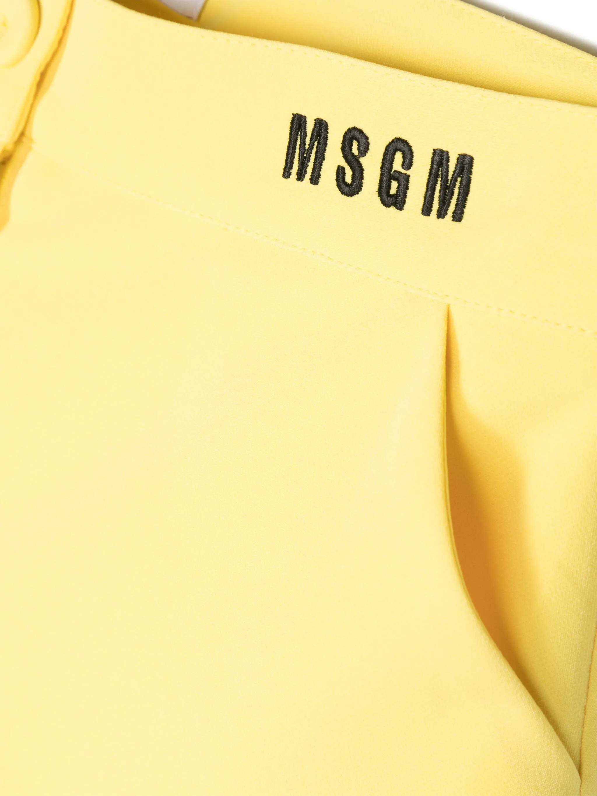 Шорты с оборками и вышитым логотипом Msgm Kids, желтый — фото 3