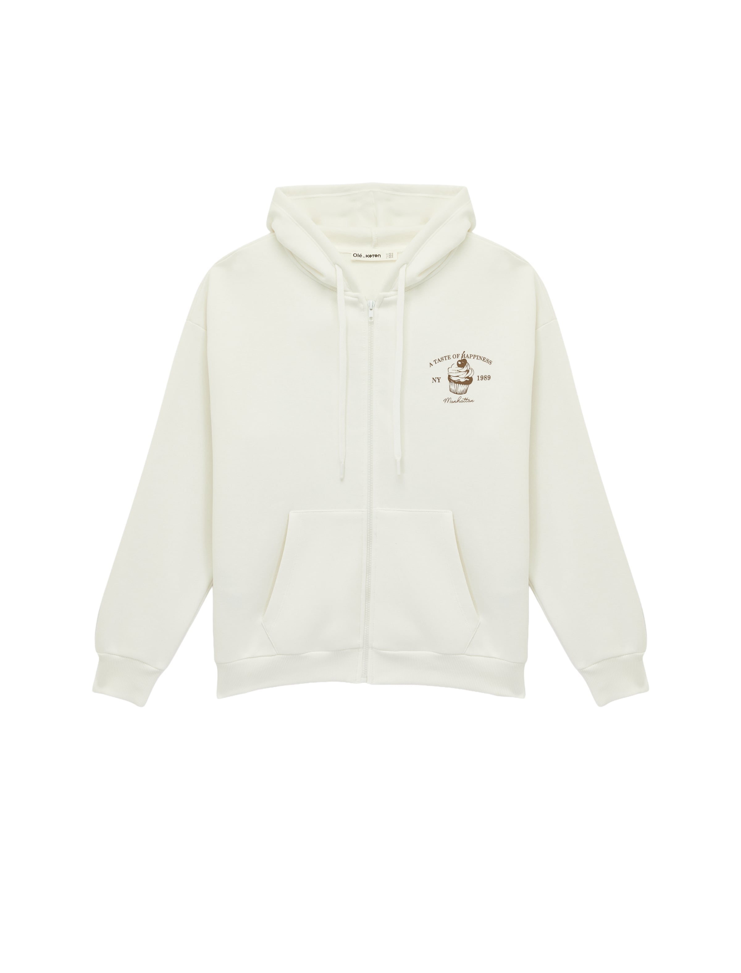 

Koton Худи на молнии в цвете Ivory