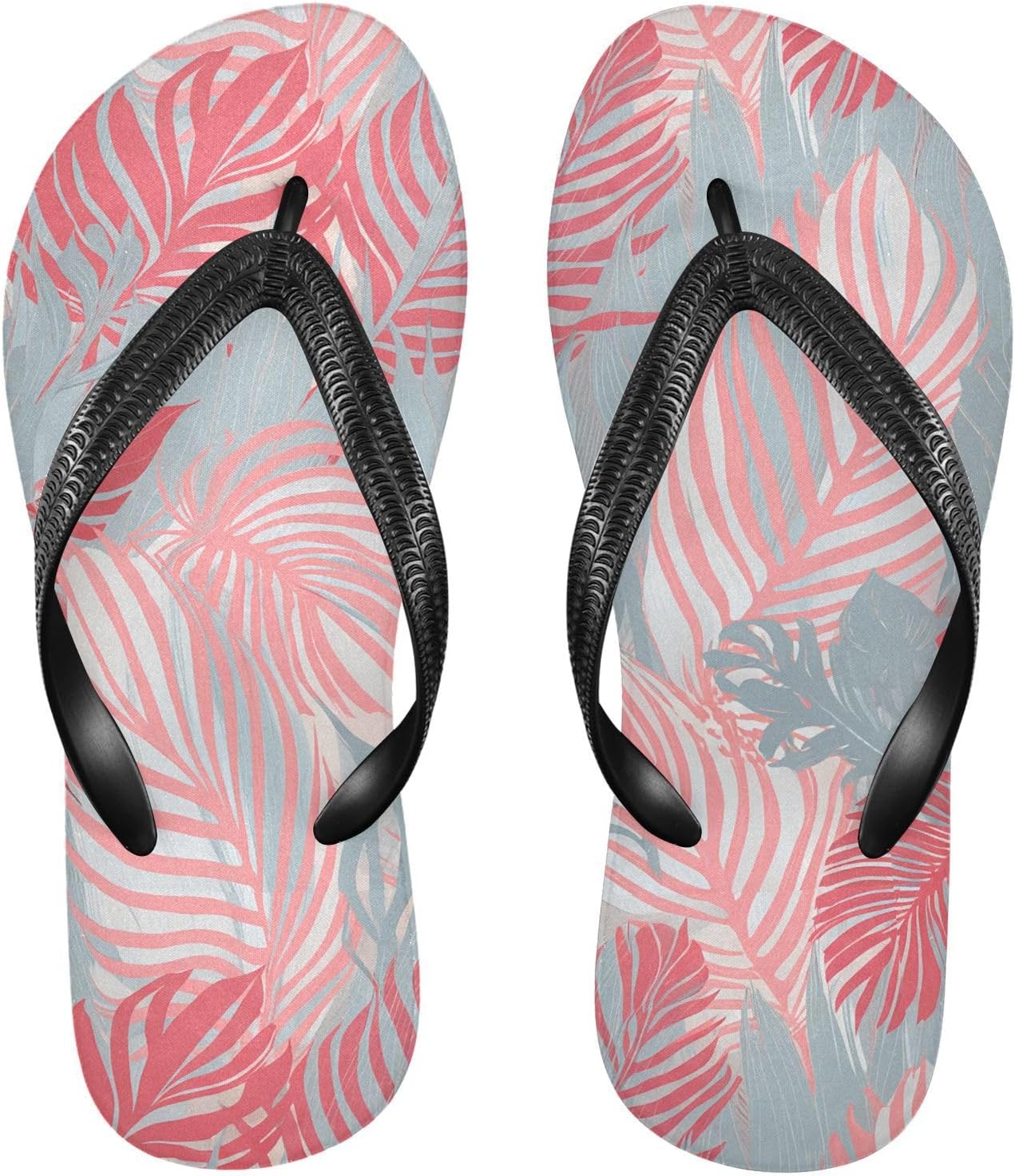 

Пляжные шлепанцы с тропическим рисунком листьев, бирюзовые, резиновые, нескользящие, летние, для женщин и мужчин Sinestour