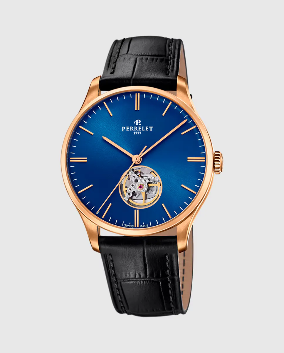 

A1303/2 Мужские черные кожаные часы Weekend Perrelet, черный