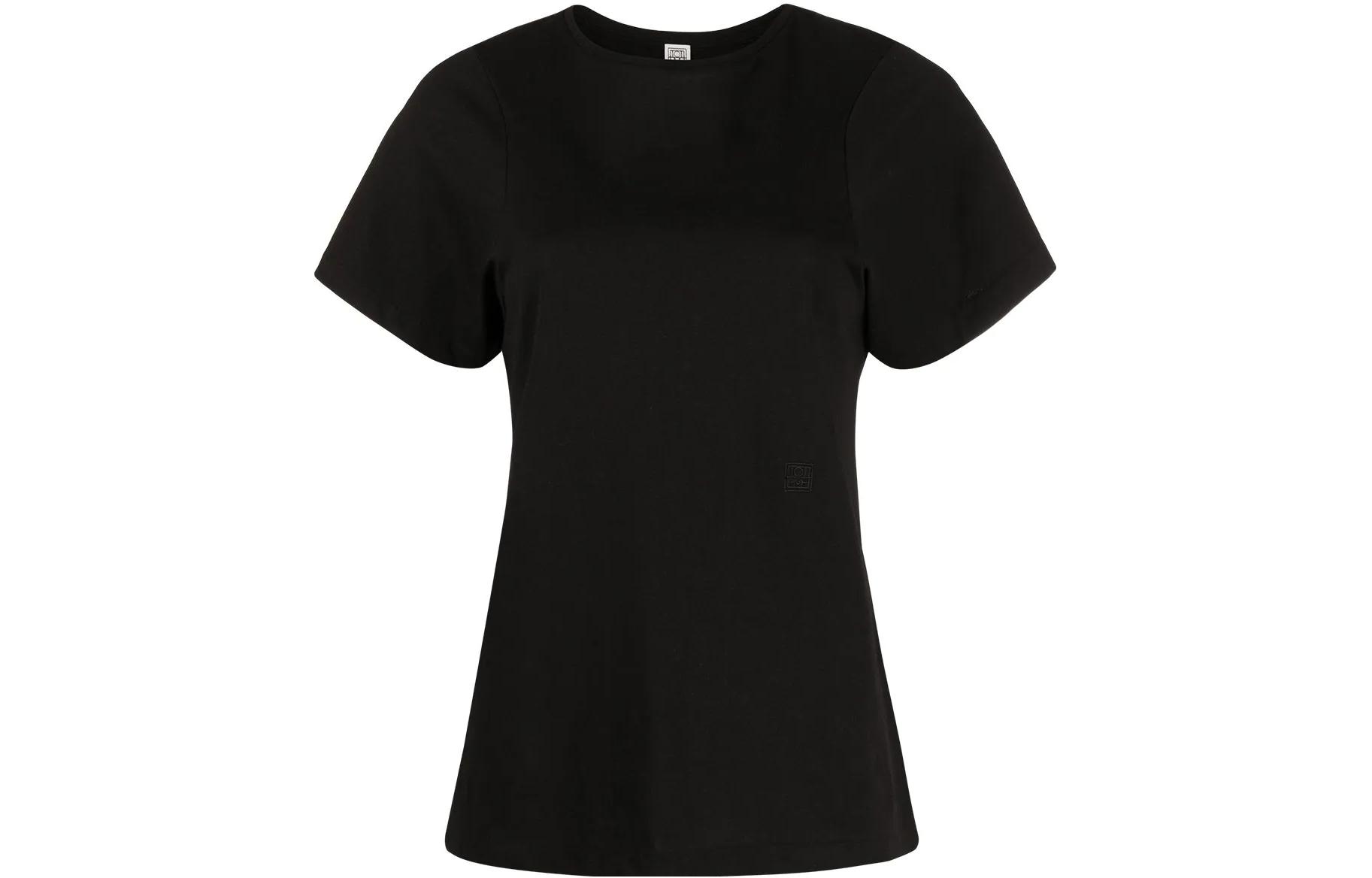 

Хлопковая футболка с коротким рукавом TOTEME, черный