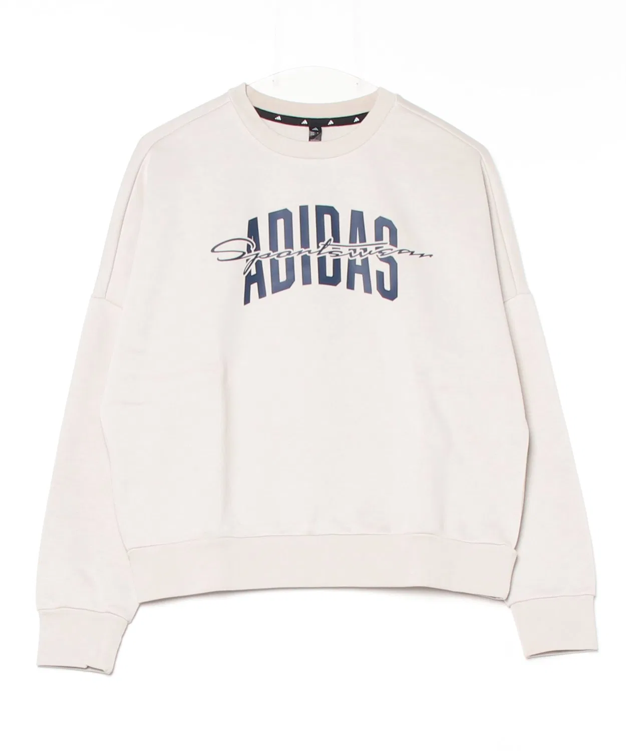 Свитшот с принтом adidas College Graphic Crew, оверсайз, офф-белый