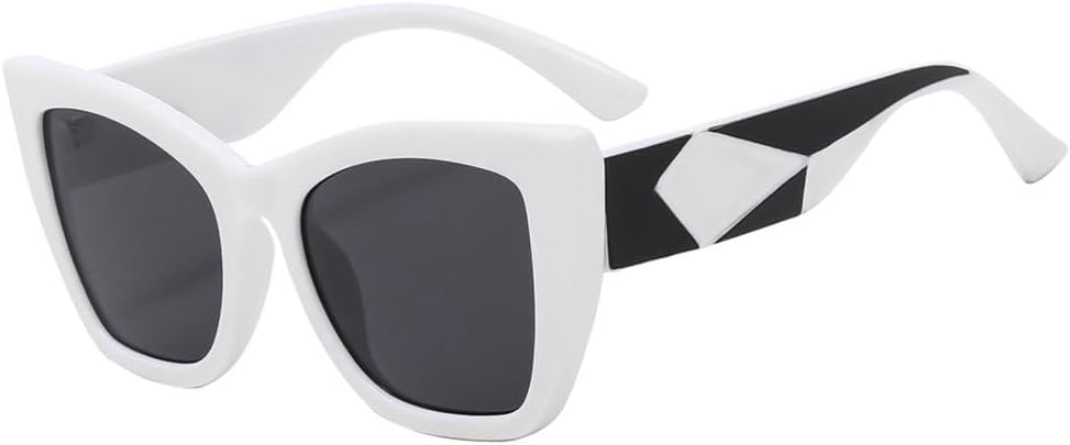 

Солнцезащитные очки 2027 года для женщин и мужчин, модные женские солнцезащитные очки в стиле ретро для активного отдыха, с защитой от УФ-излучения UV400 MTZJH, White Black