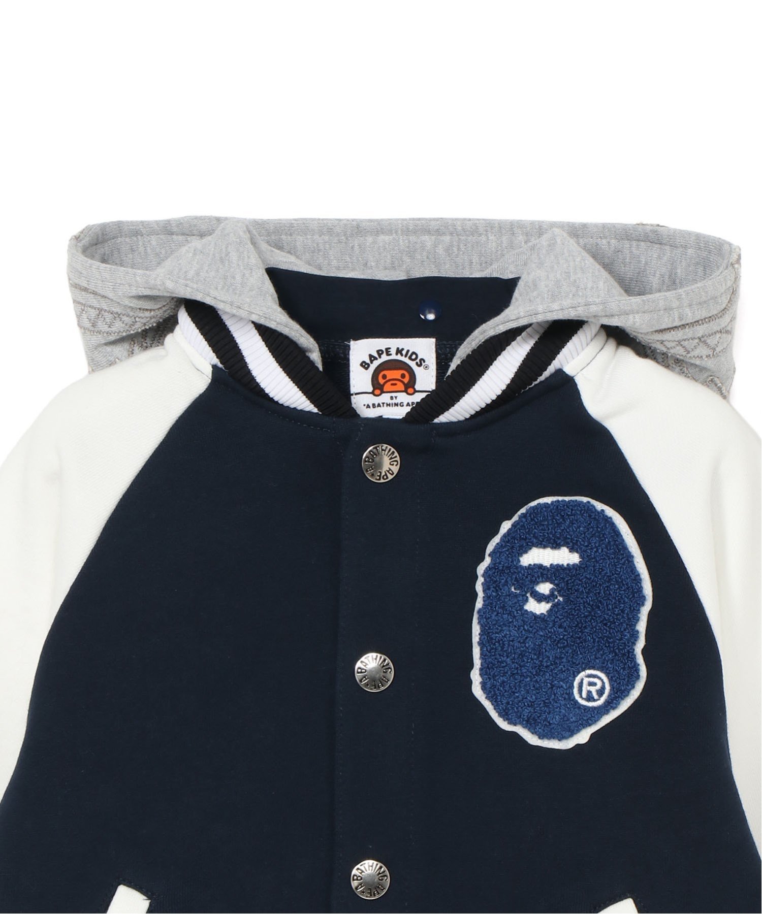 Толстовка с капюшоном и куртка в стиле «Акула» A BATHING APE, NAVY — фото 3