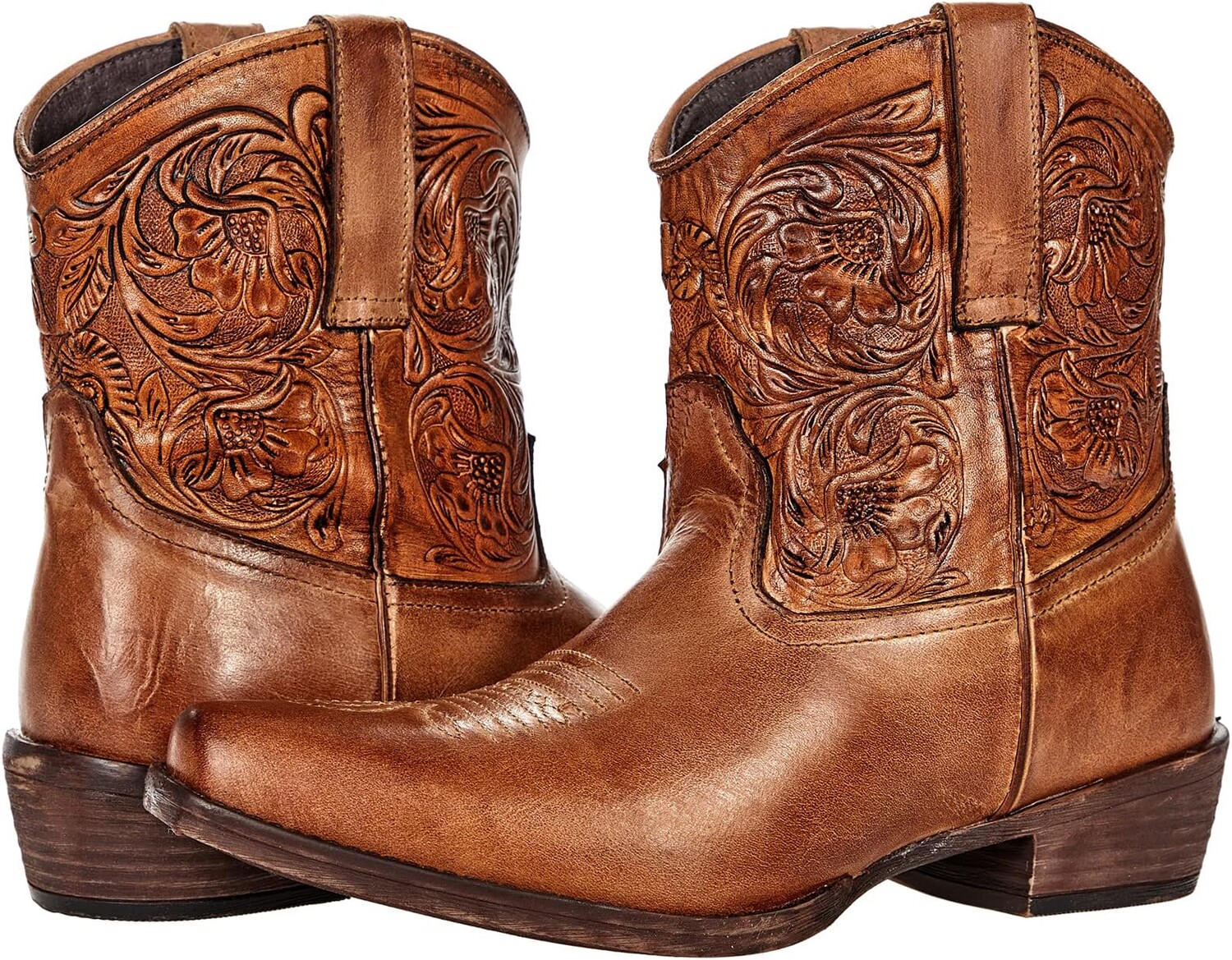 

Ковбойские сапоги Dusty Tooled Roper, цвет Tan 2