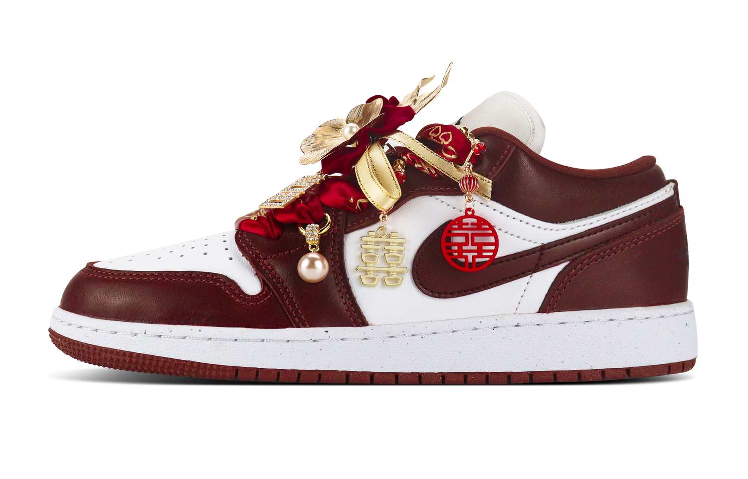 

Кроссовки Air 1 антискользящие износостойкие низкие винтажные баскетбольные unisex burgundy Jordan, бордовый