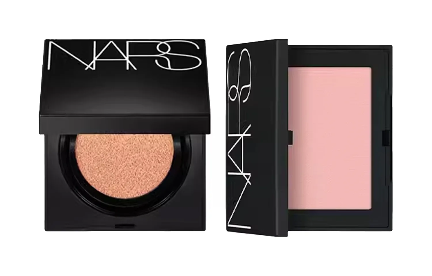 NARS Набор для макияжа с квадратной подушечкой и румянами, стойкая воздушная подушка 12г + классические румяна 4.8г, Square Cushion # Light Beige White 12g+Classic Blush #SEX APPEAL 4.8g