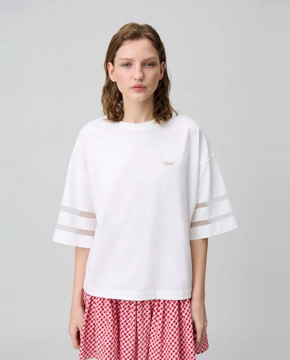 

Футболка женская свободного покроя из хлопка Claudie Pierlot, белый