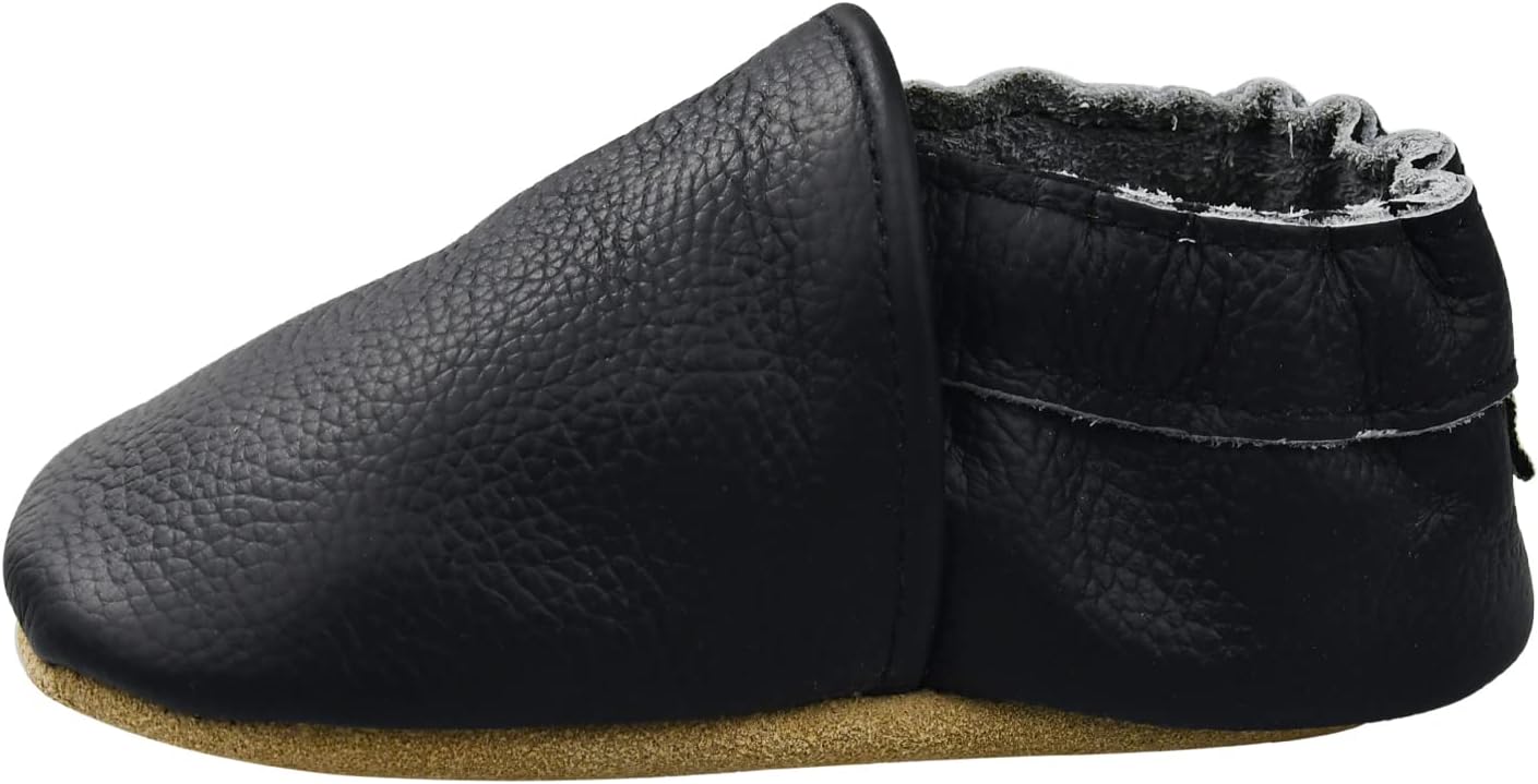 

Детские кожаные обувь iEvolve, мягкие ходунки, пинетки-мокасины для малышей, черный