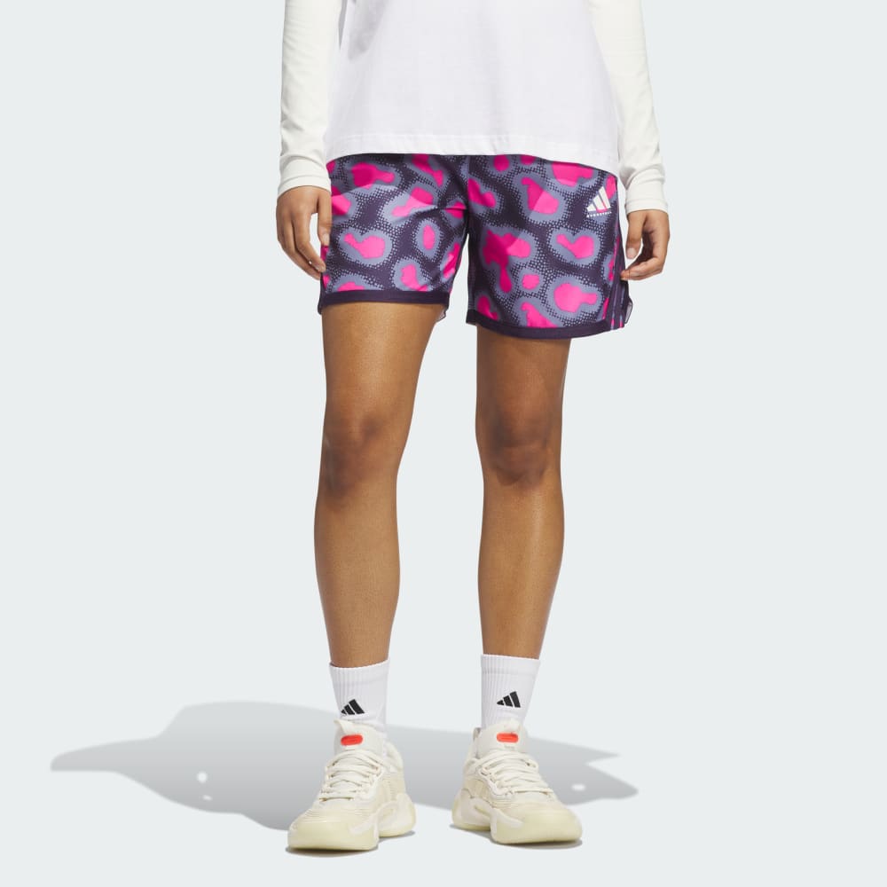 

Спортивные шорты Adidas Crazy Lite Geode Camo AOP Short, цвет Shock Pink/Silver Violet