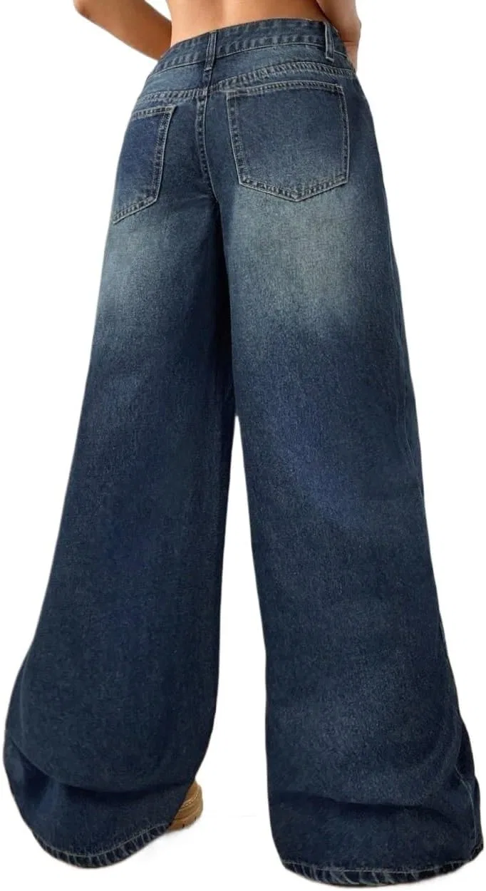 Джинсы свободные Baggy Jeans, темная стирка — фото 2