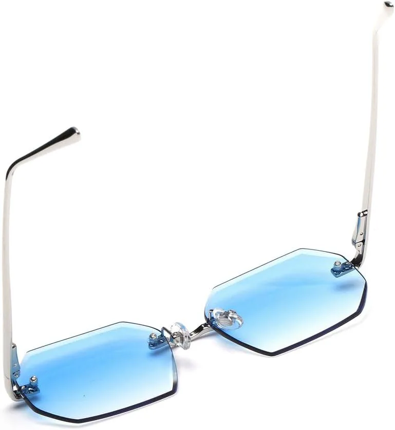 

Мужские солнцезащитные очки, модные без оправы, солнцезащитные очки с бриллиантовыми линзами, женские без оправы, металлические очки GHVWYX, C9 Silver Blue