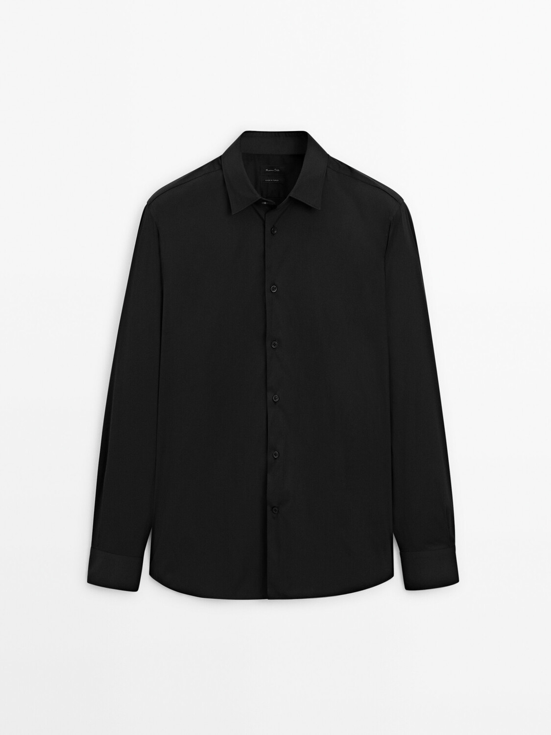 

Рубашка облегающего кроя стретч Massimo Dutti, черный