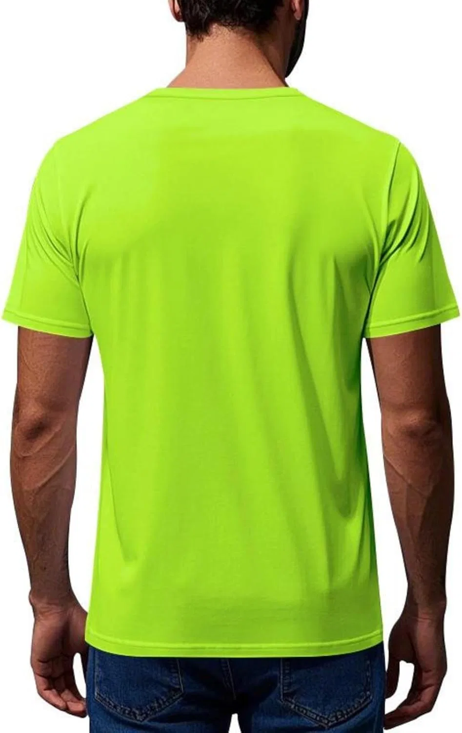 Футболка мужская с коротким рукавом, быстросохнущая, хлопок, Fluorescent Green — фото 4