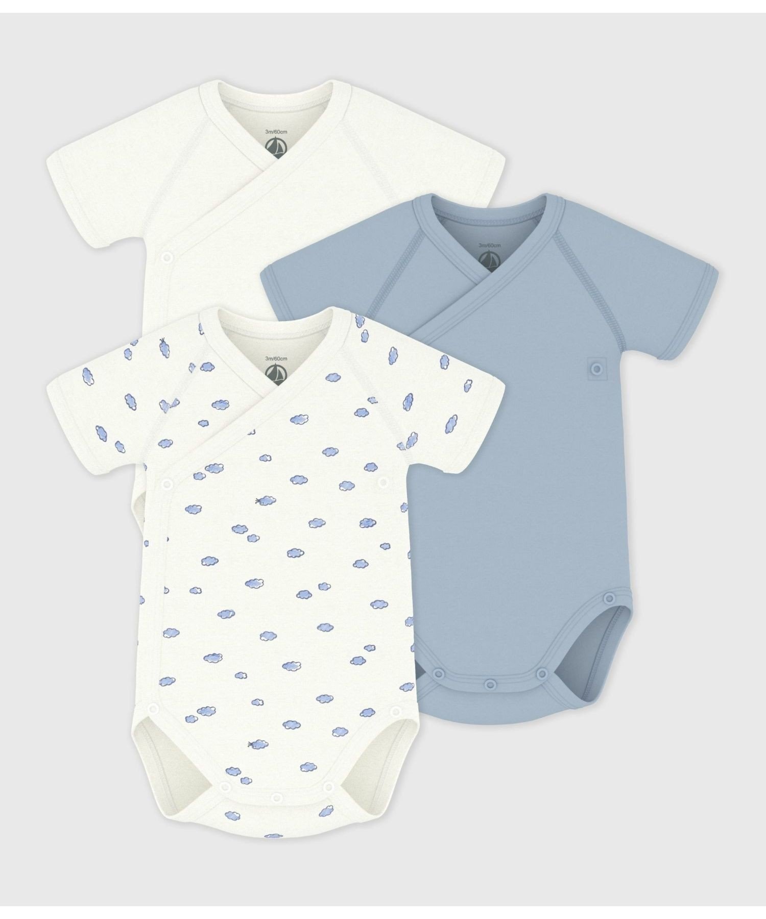 Комплект из 3 боди с короткими рукавами и принтом PETIT BATEAU, Multicolor 1