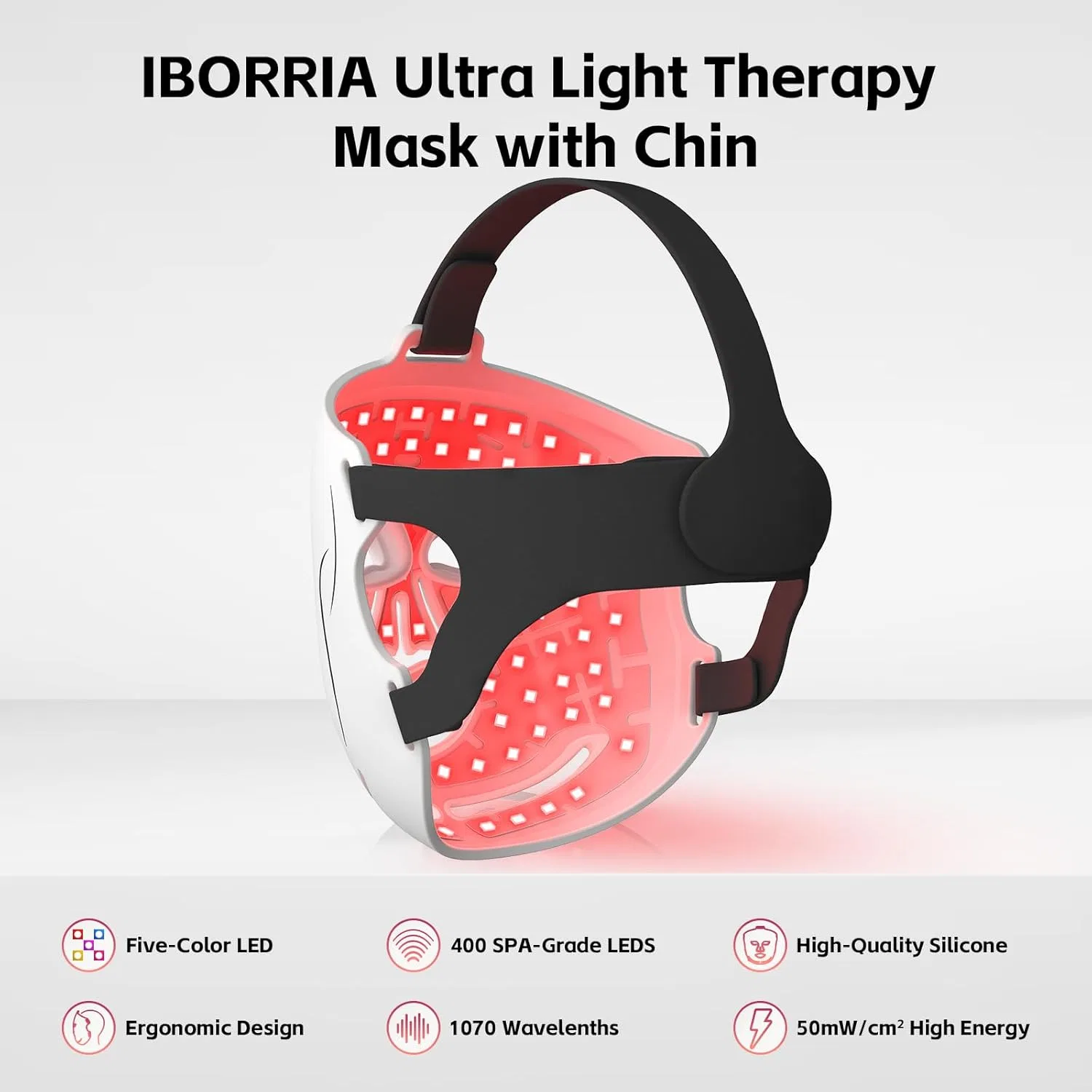 LED маска для лица с ближним инфракрасным, красным, синим и желтым светом от IBORRIA Iborria — фото 2