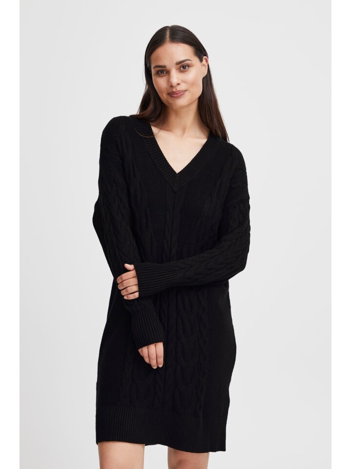 

Короткое платье b.young Blusenkleid BYMILO CABLE DRESS 2 - 20813524 Strickkleid, цвет Midi-Längeblack denim