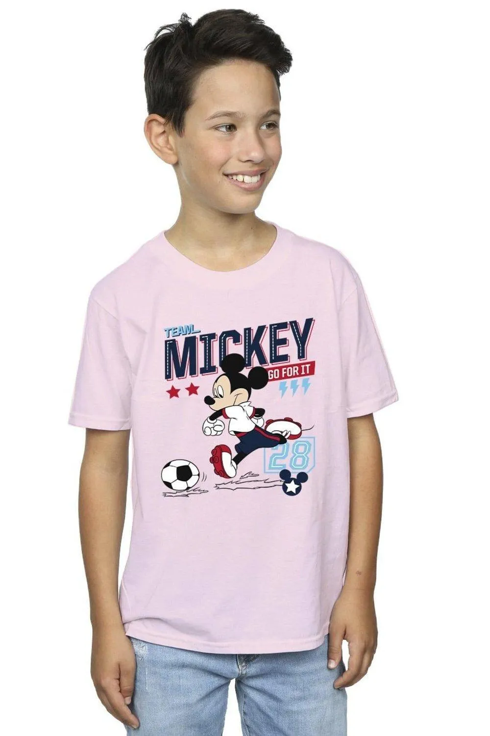 

Футбольная футболка с Микки Маусом и Микки Маусом Disney, розовый