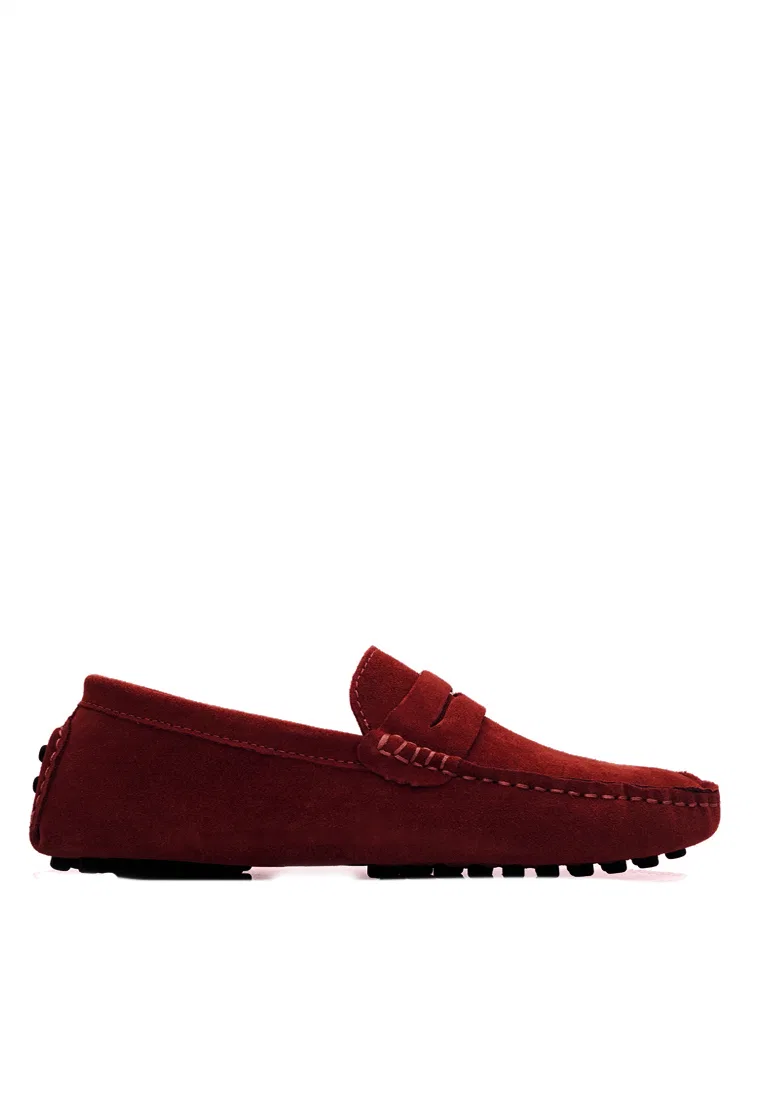 Туфли лоферы замшевые MC024 Twenty Eight Shoes, бордовый