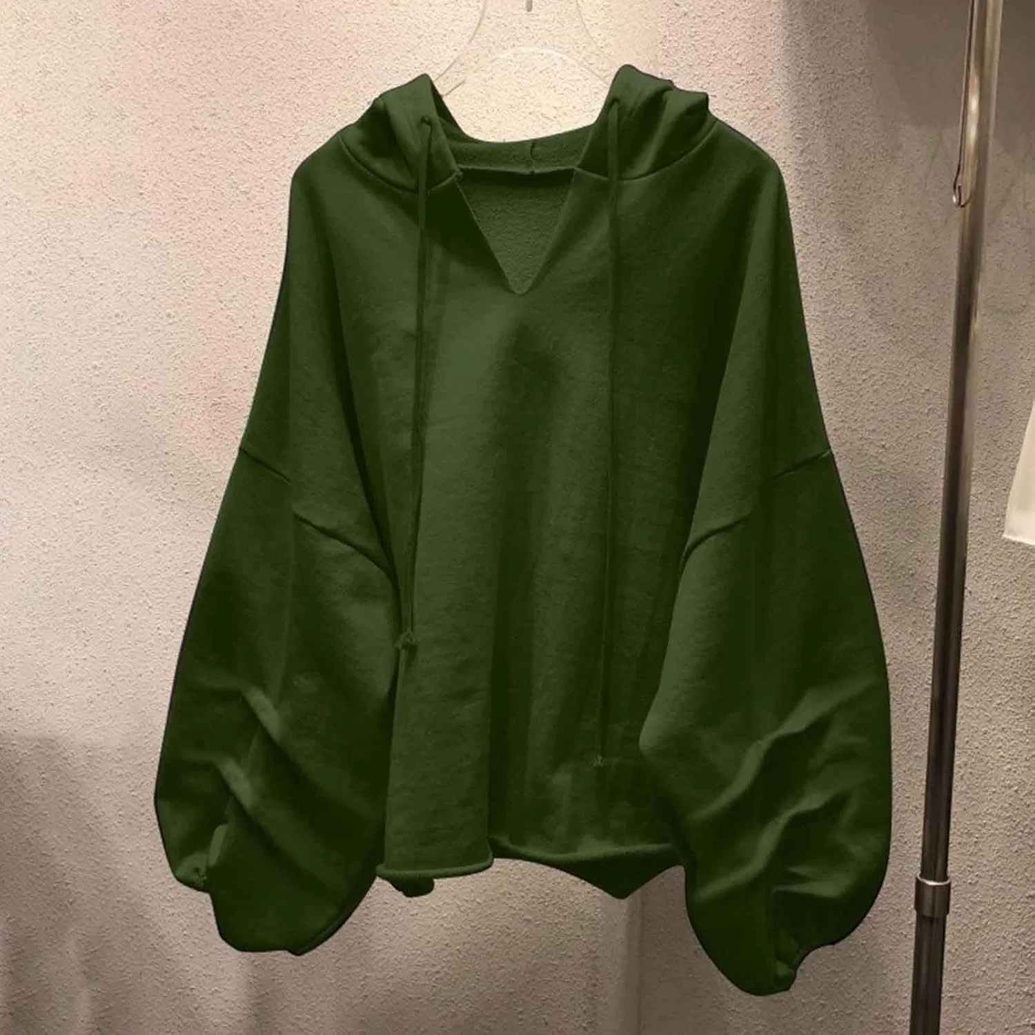 Толстовка женская с капюшоном, свободный крой, Lime Green — фото 2