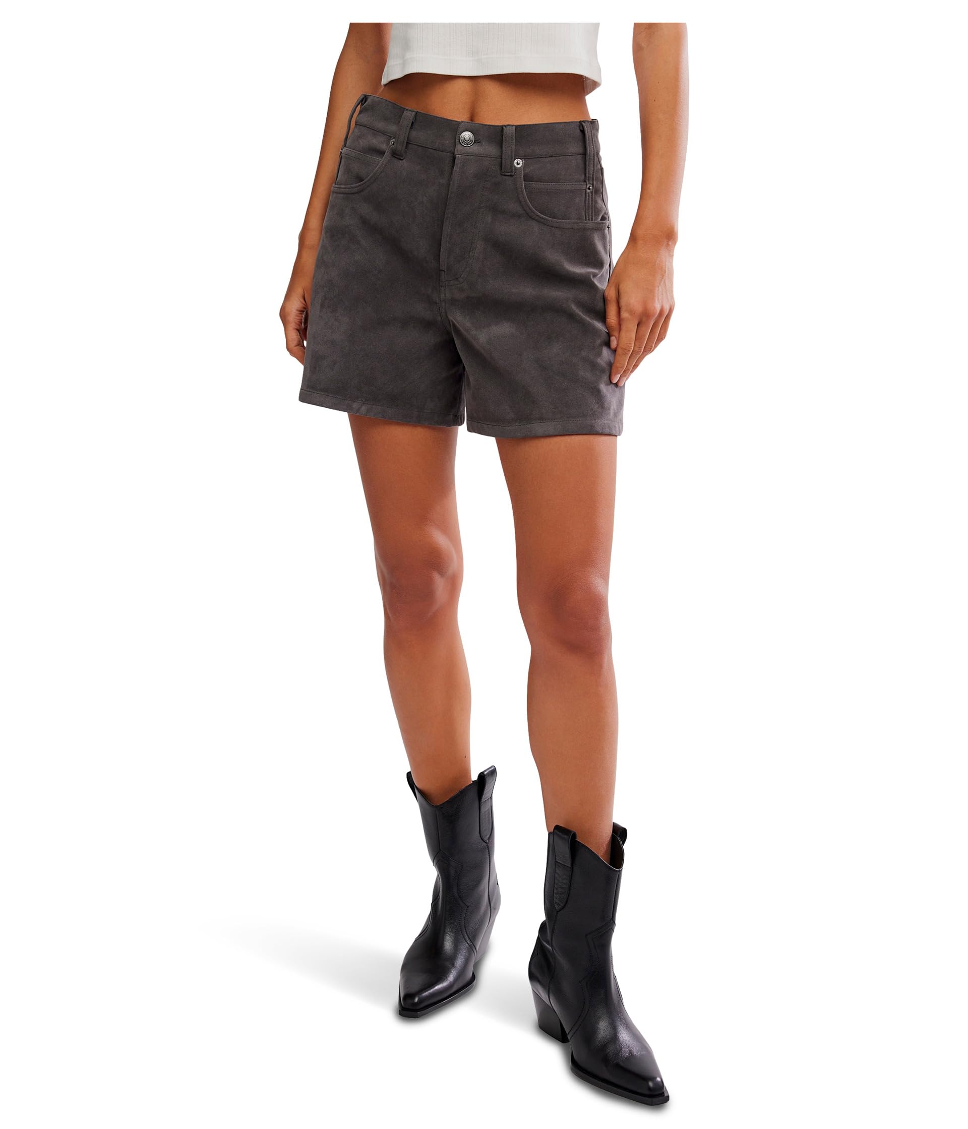 

Шорты Free People Tippi Vegan Suede Shorts, цвет Dark Grey