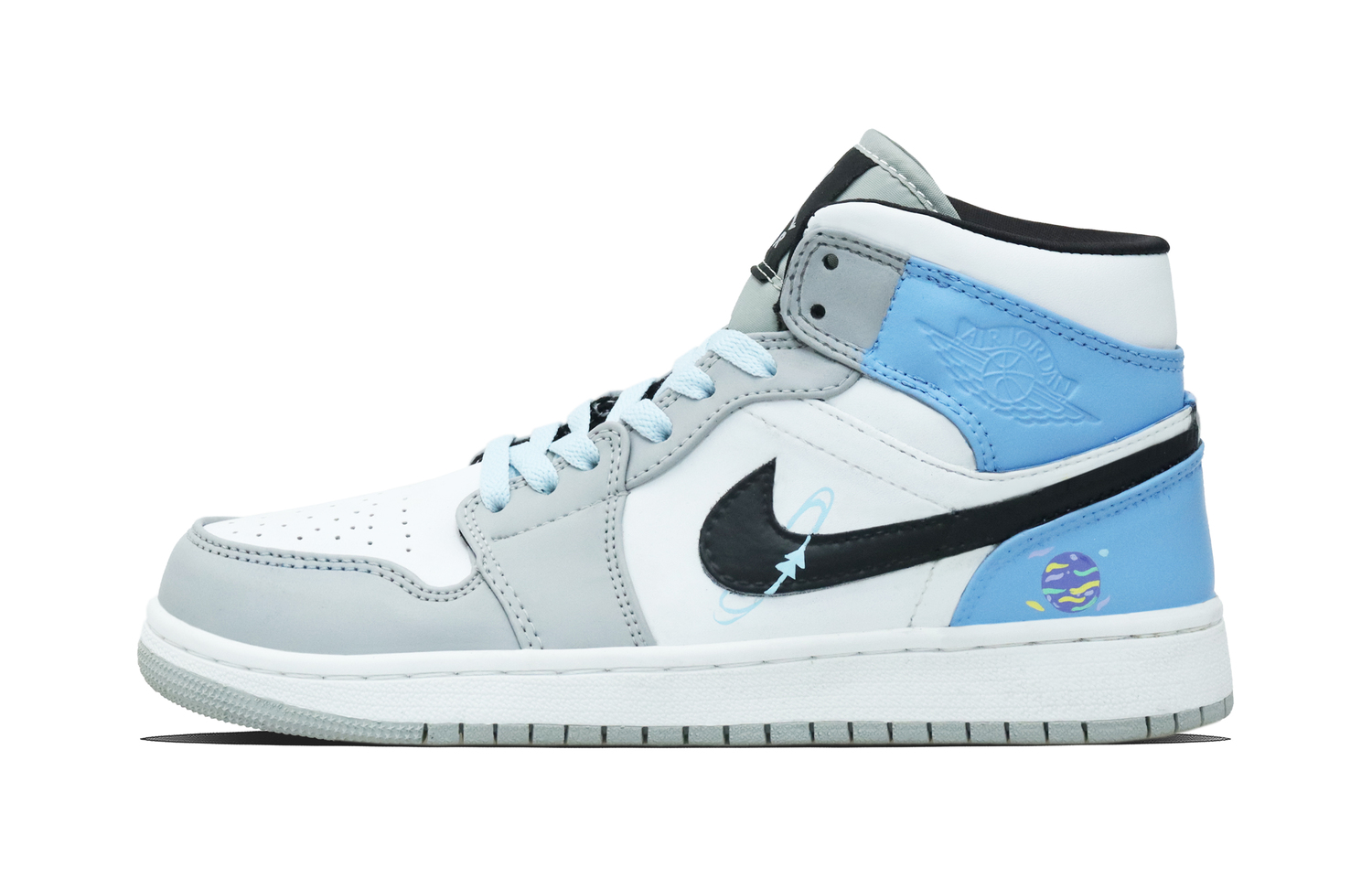 

Jordan Air 1 Stellar Wander синтетическая кожа устойчивая к истиранию мид-топ винтажные баскетбольные кроссовки Unisex синие