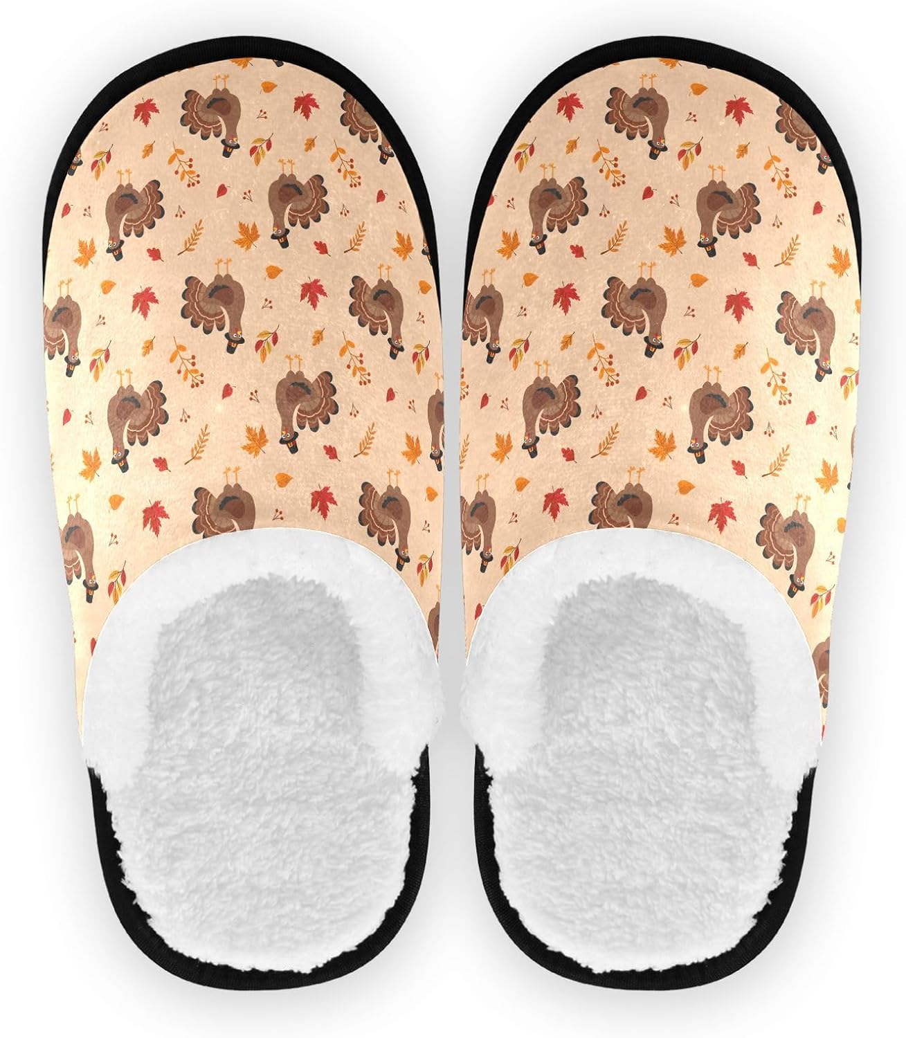 

Домашние тапочки JHKKU из мягкого ворса, теплые, нескользящие, для женщин и мужчин, уютные, для дома и путешествий, Thanksgiving Turkey
