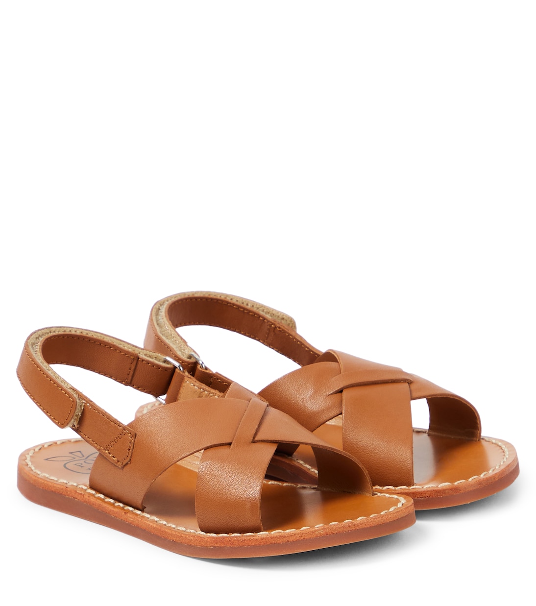 

Сандалии из кожи Plage-Stitch Cross Pom d'Api, Nappa Camel