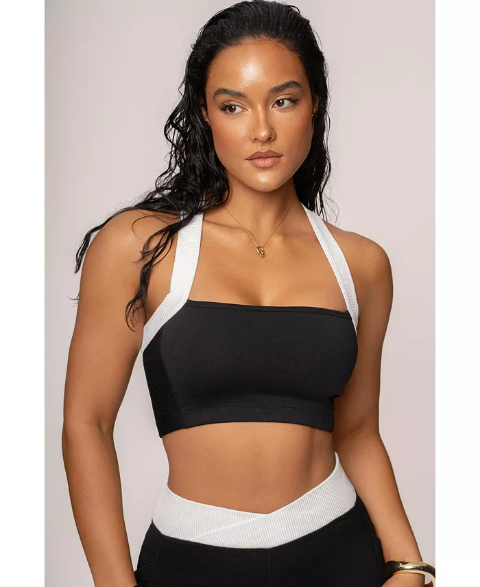 

Женский топ-бюстье Ultimate Ribbed Halter Top JLUXLABEL, черный
