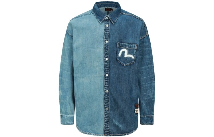 

Рубашка мужская джинсовая синяя Evisu, синий